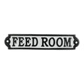 Feed Room Sign Cast Aluminium 20x4cm - Horse Stable & Tack Room Plaque