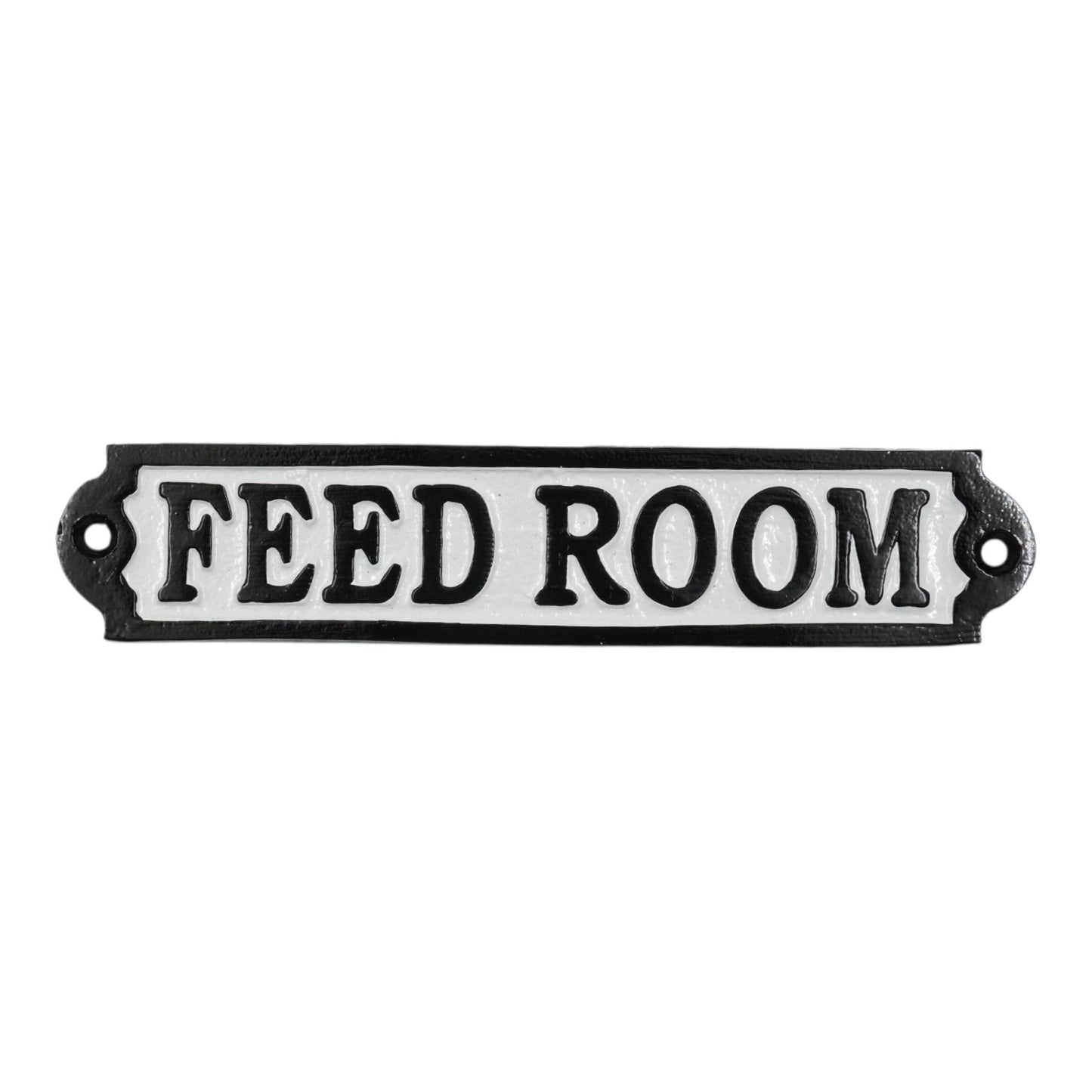 Feed Room Sign Cast Aluminium 20x4cm - Horse Stable & Tack Room Plaque