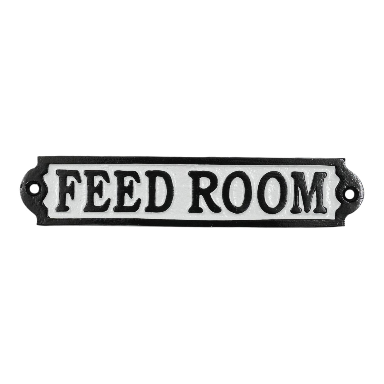 Feed Room Sign Cast Aluminium 20x4cm - Horse Stable & Tack Room Plaque
