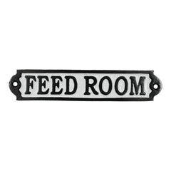 Feed Room Sign Cast Aluminium 20x4cm - Horse Stable & Tack Room Plaque