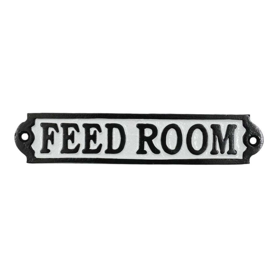 Feed Room Sign Cast Aluminium 20x4cm - Horse Stable & Tack Room Plaque