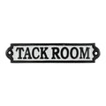 Tack Room Sign Cast Aluminium 20x4cm Stable & Horse Tack Room Plaque - Black/White