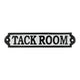 Tack Room Sign Cast Aluminium 20x4cm Stable & Horse Tack Room Plaque - Black/White