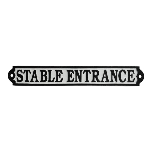 table Entrance Sign Cast Aluminium 28x4cm - Horse Stable & Yard Directional Plaque