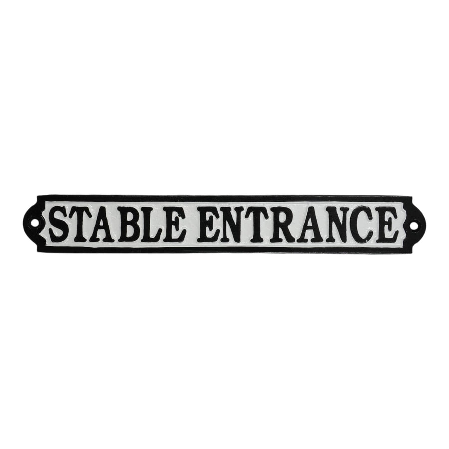 table Entrance Sign Cast Aluminium 28x4cm - Horse Stable & Yard Directional Plaque