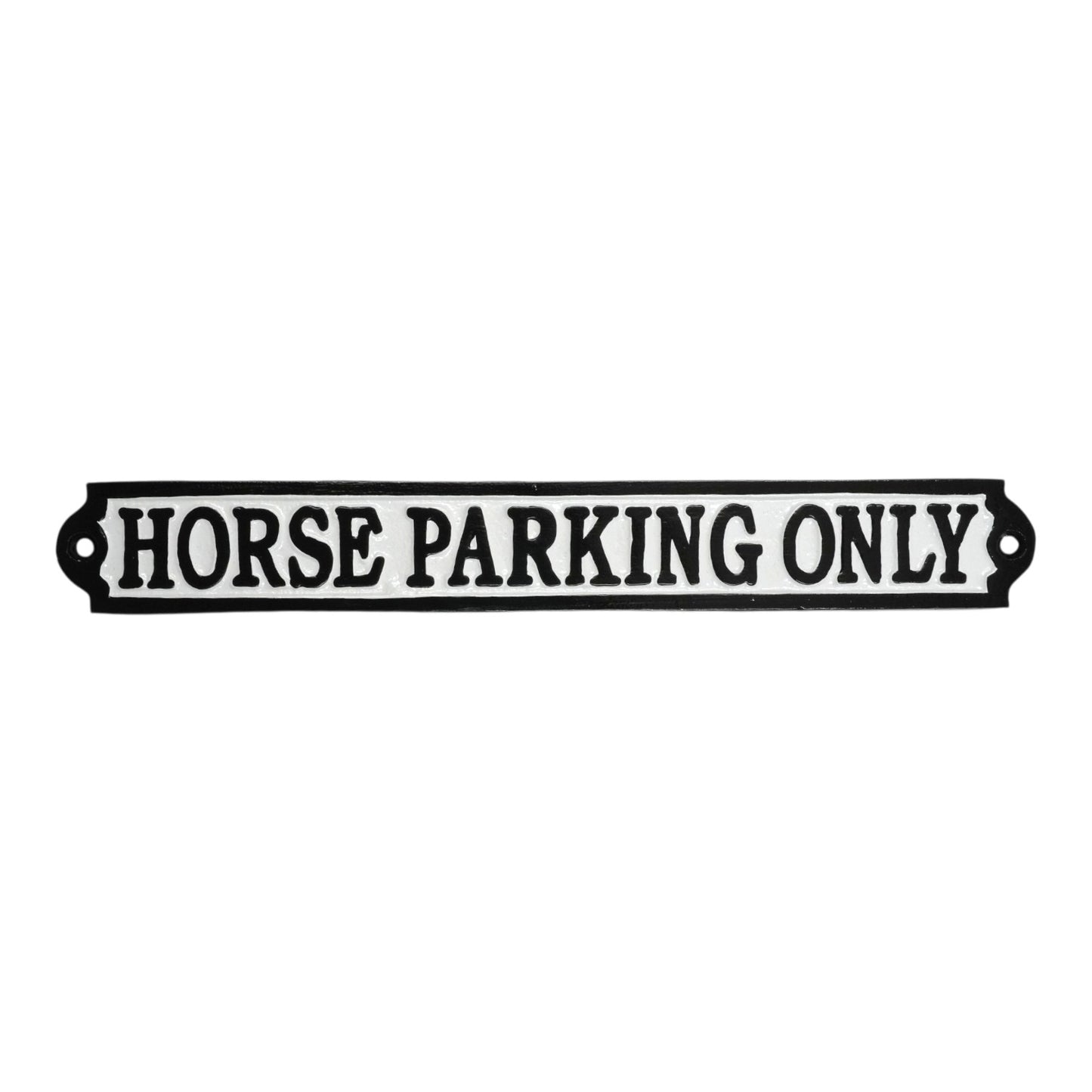 Horse Parking Only Sign Cast Aluminium 40x4cm - Stable Yard & Equestrian Parking Plaque