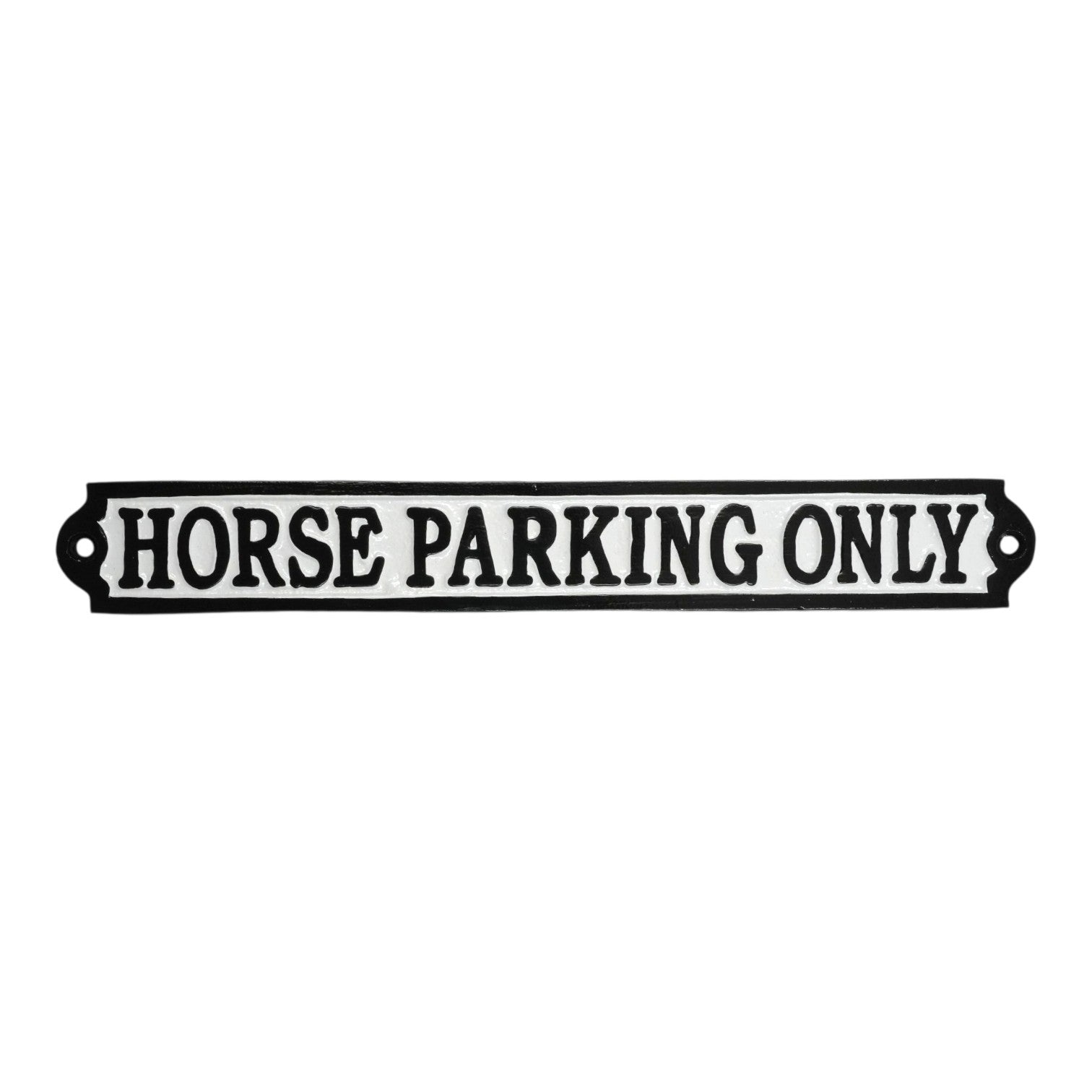 Horse Parking Only Sign Cast Aluminium 40x4cm - Stable Yard & Equestrian Parking Plaque