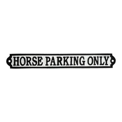 Horse Parking Only Sign Cast Aluminium 40x4cm - Stable Yard & Equestrian Parking Plaque