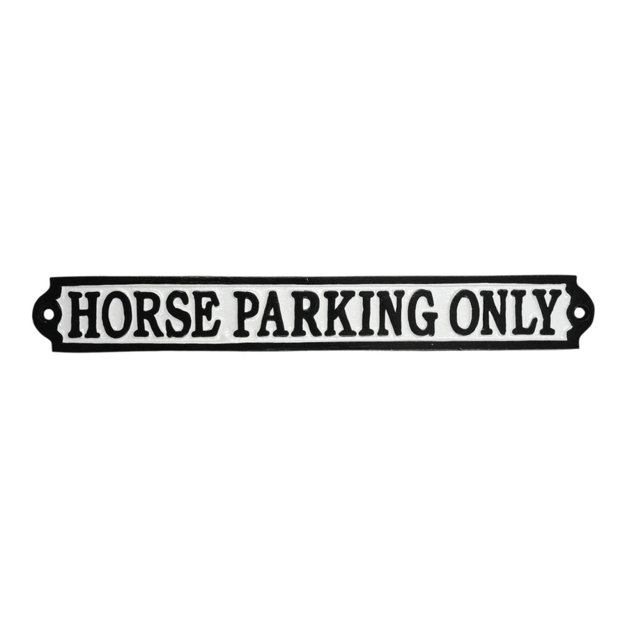 Horse Parking Only Sign Cast Aluminium 40x4cm - Stable Yard & Equestrian Parking Plaque