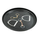 12 Inch Equestrian Bits Decorative Plate - Black Round Metal Plate