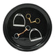 10 Inch Equestrian Bits Decorative Plate - Black Round Metal Plate
