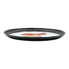 12 Inch Equestrian Saddle Decorative Plate - Black Metal Round Plate