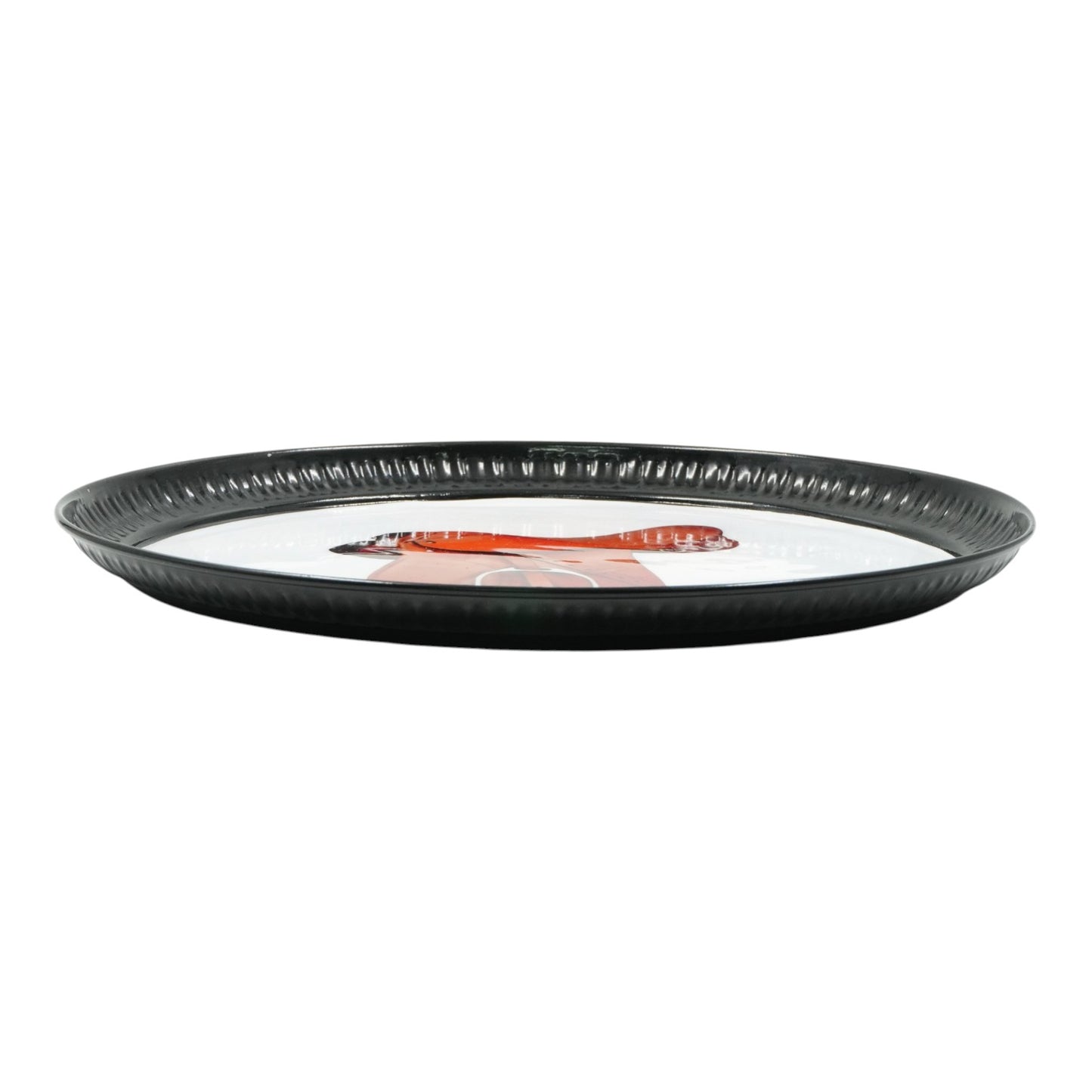 8 Inch Equestrian Saddle Decorative Plate - Black Metal Round Plate