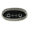 Equestrian Symbols Decorative Tray - 12.5 x 7 Inch -Full Nickel Powder Coated Black Base Metal Tray