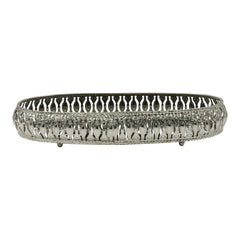 Equestrian Symbols Decorative Tray 9 x 5 Inch - Full Nickel Powder Coated Black Base Metal Tray