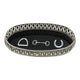 Equestrian Symbols Decorative Tray 9 x 5 Inch - Full Nickel Powder Coated Black Base Metal Tray