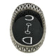 Equestrian Symbols Decorative Tray 9 x 5 Inch - Full Nickel Powder Coated Black Base Metal Tray