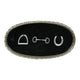 Equestrian Symbols Decorative Tray 9 x 5 Inch - Full Nickel Powder Coated Black Base Metal Tray
