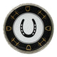 Equestrian Horseshoe Decorative Tray 10 Inch Round - Nickel Powder Coated Acrylic Finish