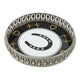 Equestrian Horseshoe Decorative Tray 6 Inch Round - Nickel Powder Coated Acrylic Finish