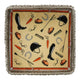 Equestrian Motifs Decorative Tray 10 Inch Square - Nickel Powder Coated Acrylic Finish