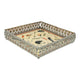 Equestrian Motifs Decorative Tray 6 Inch Square - Nickel Powder Coated Acrylic Finish