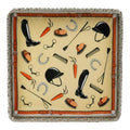 Equestrian Motifs Decorative Tray 6 Inch Square - Nickel Powder Coated Acrylic Finish