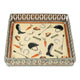Equestrian Motifs Decorative Tray 6 Inch Square - Nickel Powder Coated Acrylic Finish