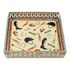 Equestrian Motifs Decorative Tray 6 Inch Square - Nickel Powder Coated Acrylic Finish