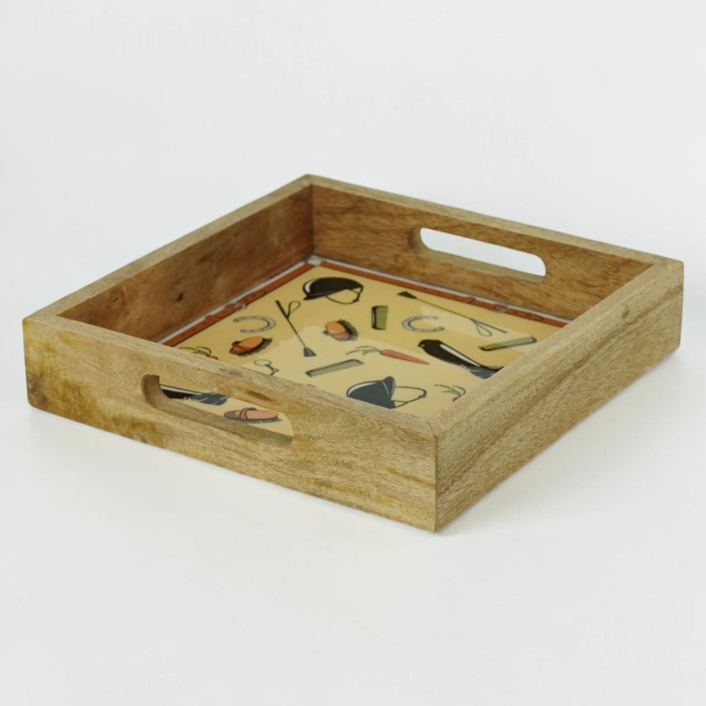 Equestrian Tray Acrylic Finish Square 13"