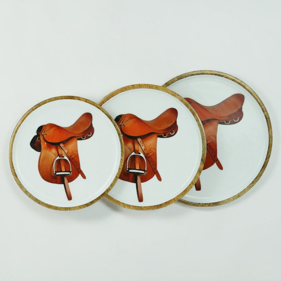 Horse Saddle Plate Acrylic Finish Round 10"
