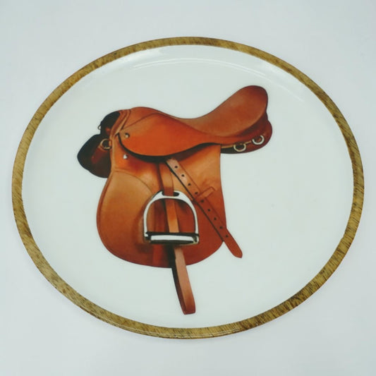 Horse Saddle Plate Acrylic Finish Round 10"