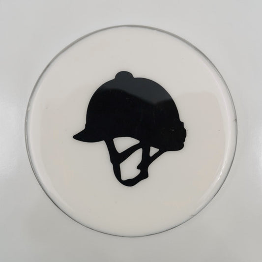 Horse Helmet Coaster Acrylic Finish 3.5"