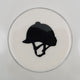 Horse Helmet Coaster Acrylic Finish 3.5"