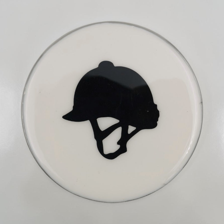 Horse Helmet Coaster Acrylic Finish 3.5"