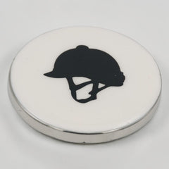 Horse Helmet Coaster Acrylic Finish 3.5"