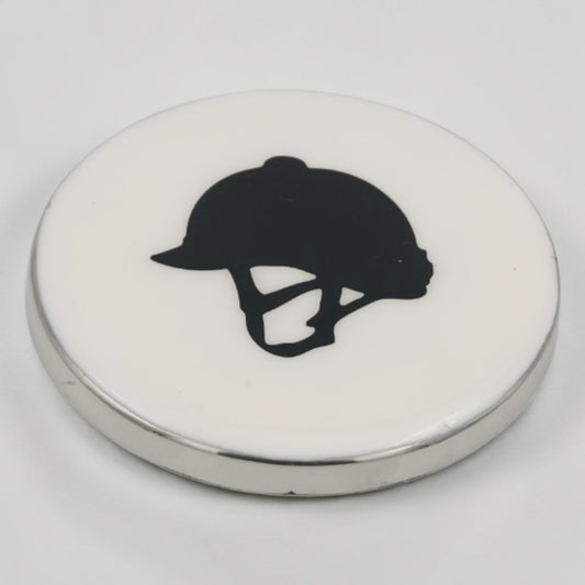 Horse Helmet Coaster Acrylic Finish 3.5"