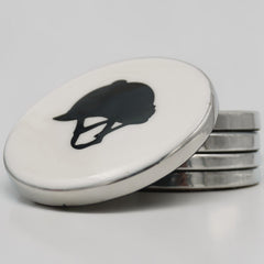 Horse Helmet Coaster Acrylic Finish 3.5"