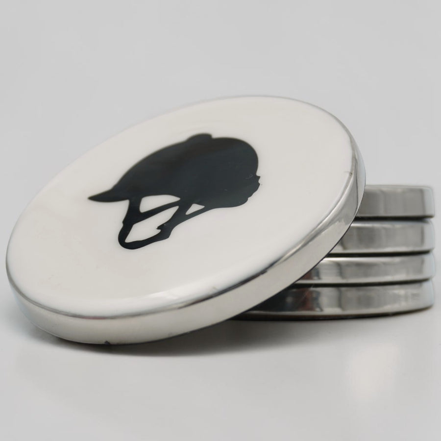 Horse Helmet Coaster Acrylic Finish 3.5"