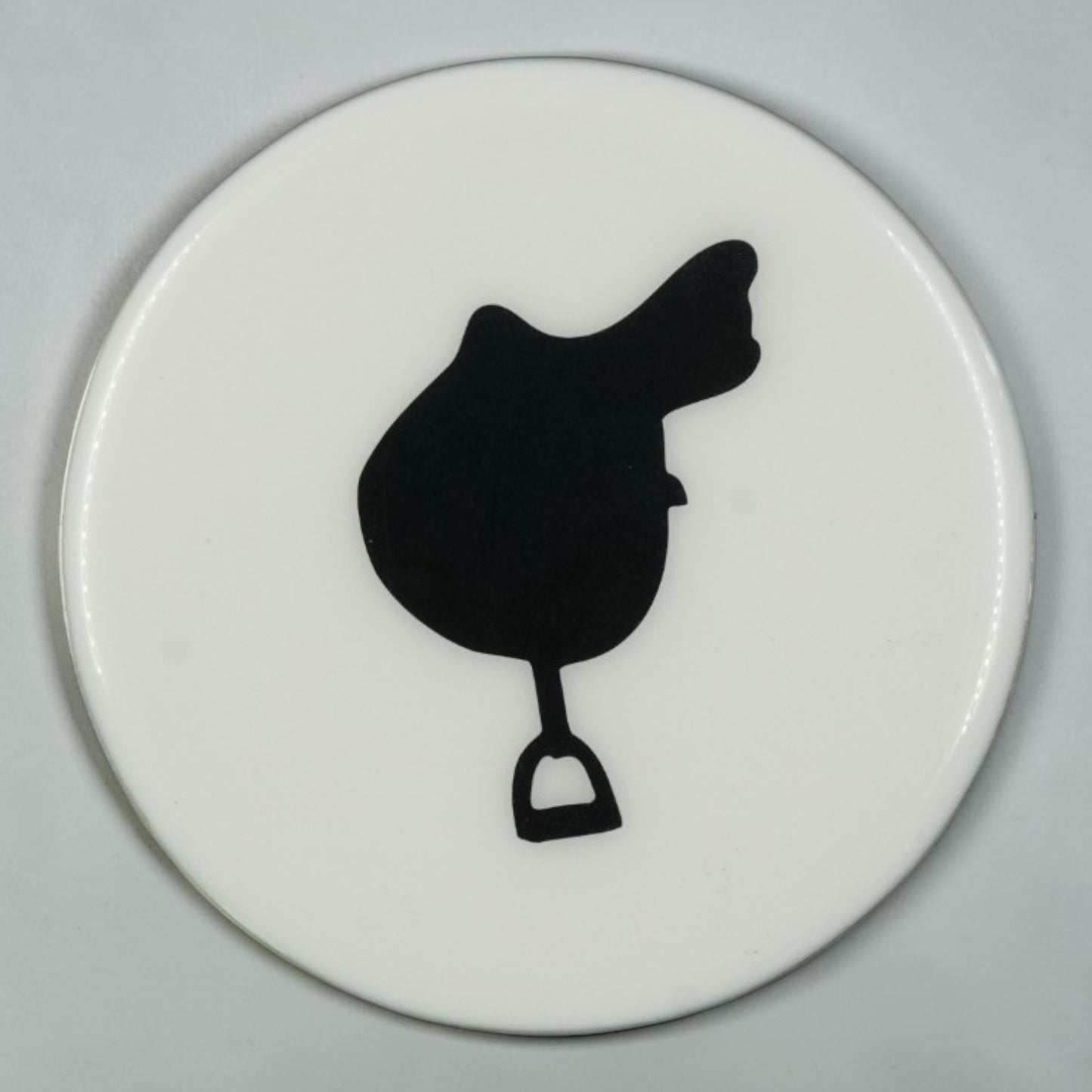 Equestrian Saddle Coaster - Stainless Steel with Acrylic Finish | 9x9 cm Horse Riding Drink Coaster