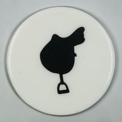 Equestrian Saddle Coaster - Stainless Steel with Acrylic Finish | 9x9 cm Horse Riding Drink Coaster