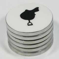 Equestrian Saddle Coaster - Stainless Steel with Acrylic Finish | 9x9 cm Horse Riding Drink Coaster