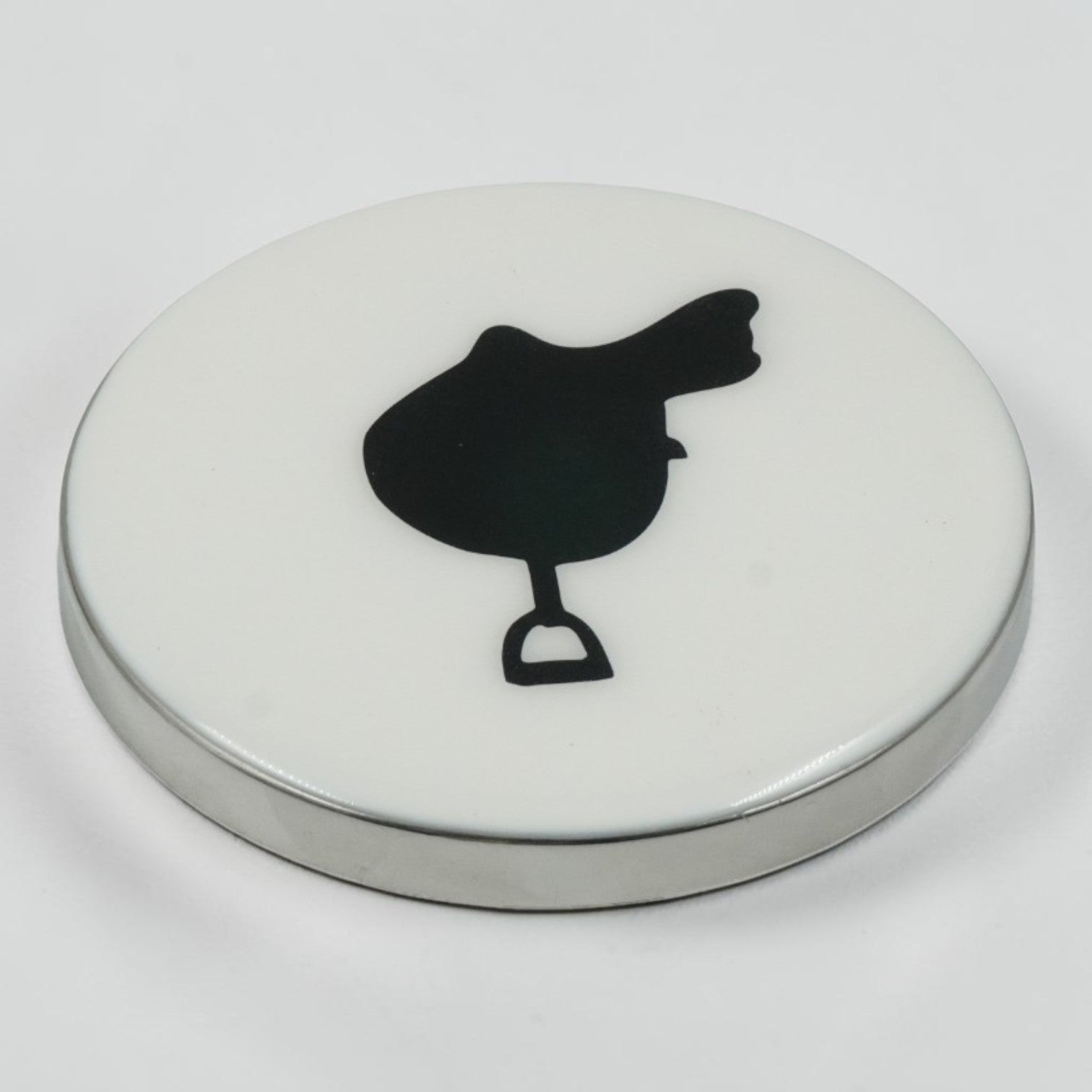 Equestrian Saddle Coaster - Stainless Steel with Acrylic Finish | 9x9 cm Horse Riding Drink Coaster