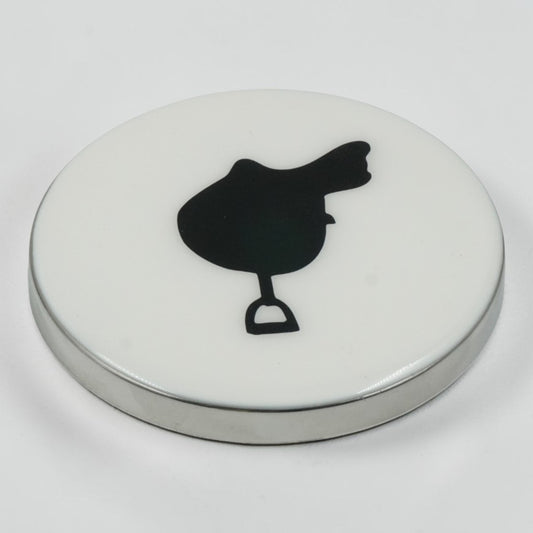 Equestrian Saddle Coaster - Stainless Steel with Acrylic Finish | 9x9 cm Horse Riding Drink Coaster