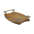 Equestrian Horse Bit Tray - Wooden Serving Tray with Nickel Plated Bit Handles | 36x24x6.5 cm