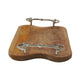 Equestrian Horse Bit Tray - Large Wooden Serving Tray with Nickel Plated Bit Handles | 39x25x7 cm