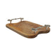 Equestrian Horse Bit Tray - Large Wooden Serving Tray with Nickel Plated Bit Handles | 39x25x7 cm