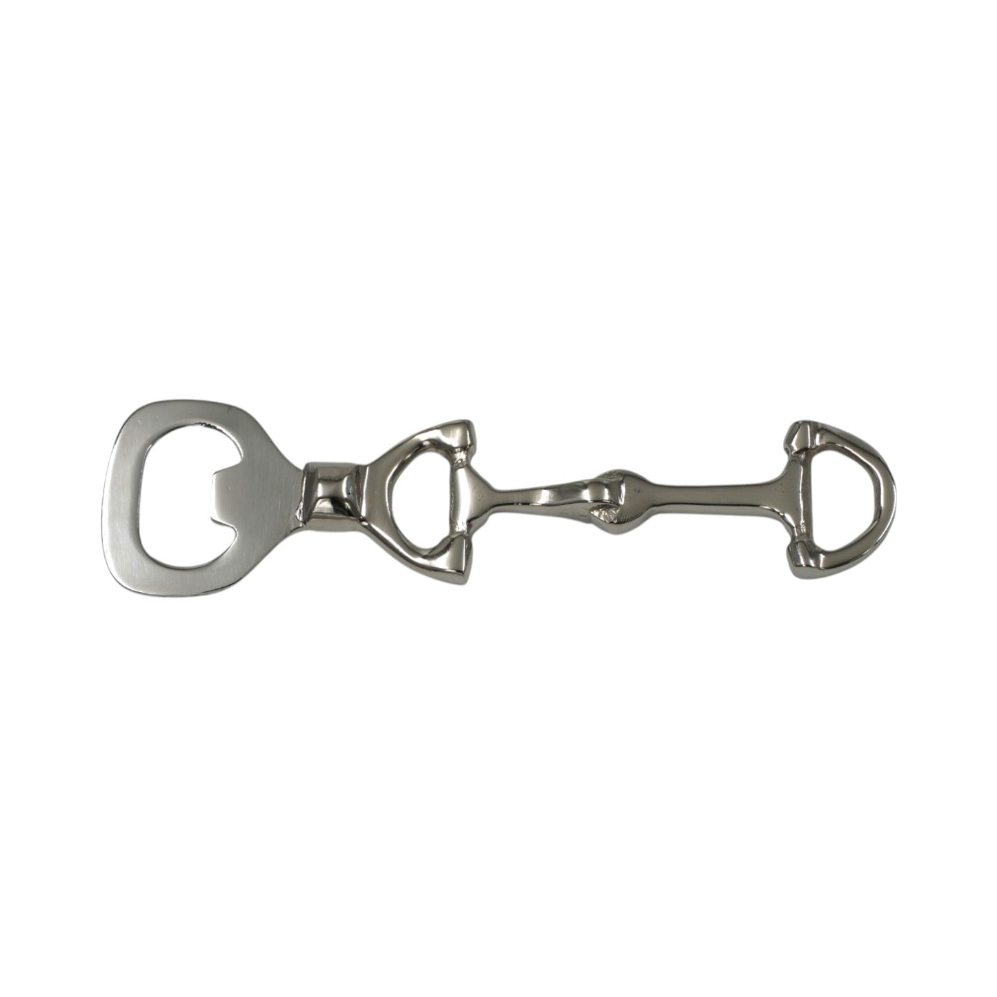 Equestrian Horse Bit Bottle Opener - Glossy Nickel Plated Cast Aluminum | 15x4.5x1 cm