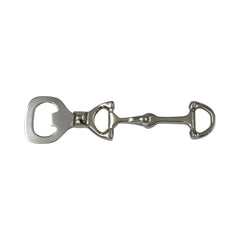 Equestrian Horse Bit Bottle Opener - Glossy Nickel Plated Cast Aluminum | 15x4.5x1 cm
