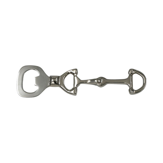 Equestrian Horse Bit Bottle Opener - Glossy Nickel Plated Cast Aluminum | 15x4.5x1 cm